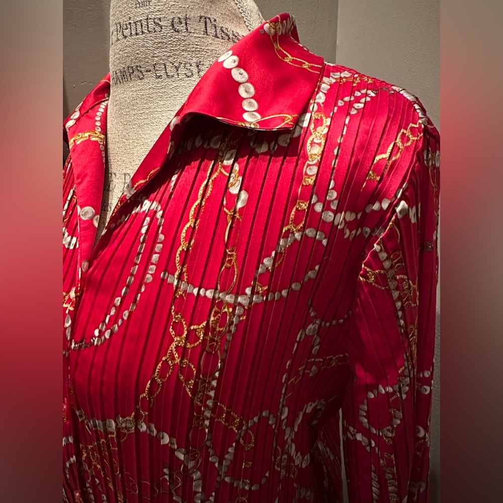 Jaclyn Smith Equestrian Pleated Blouse - STUNNING! - Picture 4 of 14